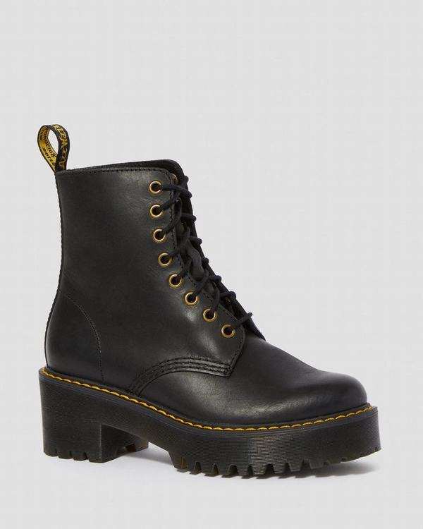 Dr Martens Dámské Boty Na Vysokém Podpatku Shriver Hi Černé, CZ-183054